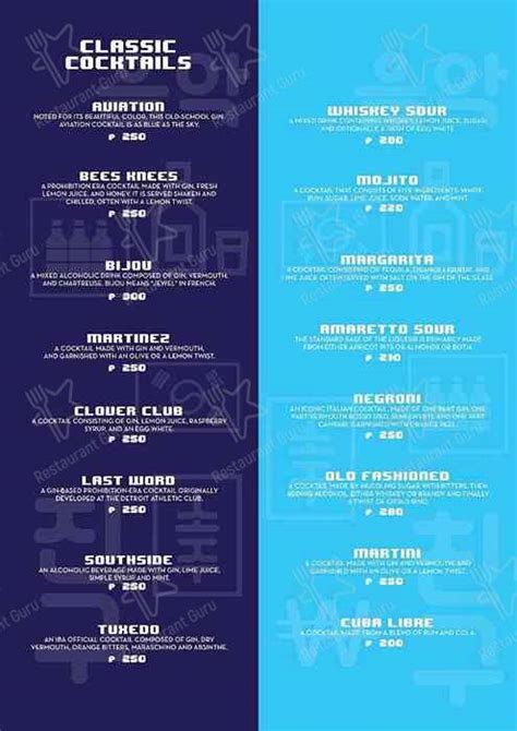 The Odd Seoul Menu .